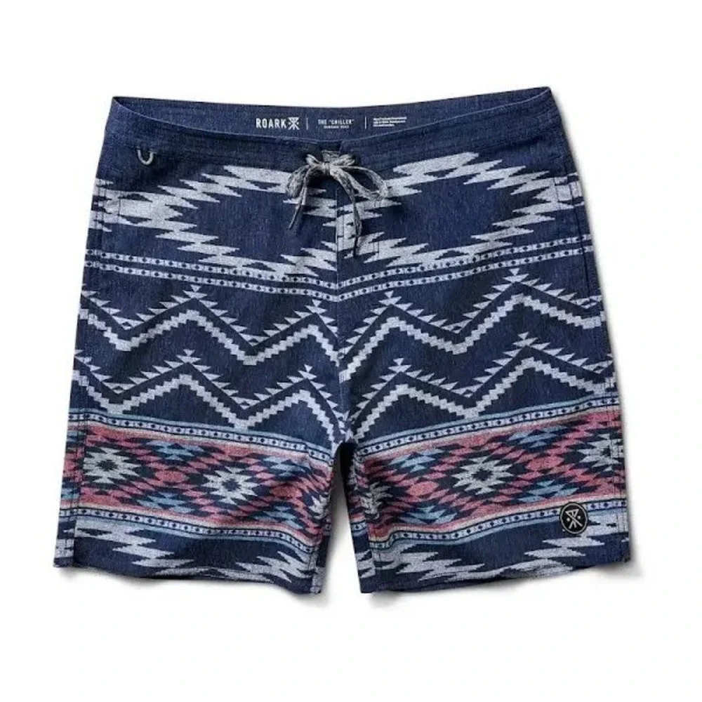 Roark The Chiller Board Shorts Aztec Print Swim Trunks 36‎